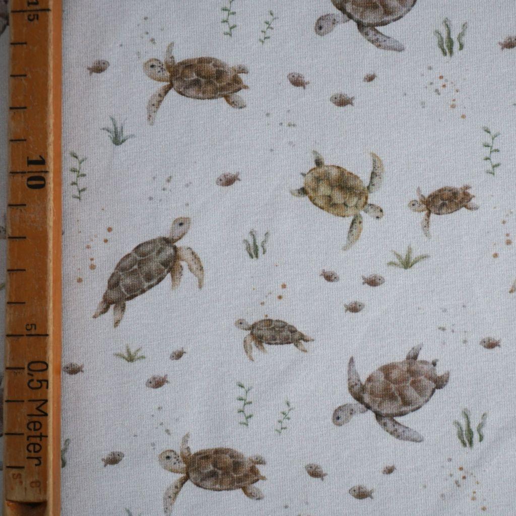 Baumwolljersey Schildkröten weiß – FVJ